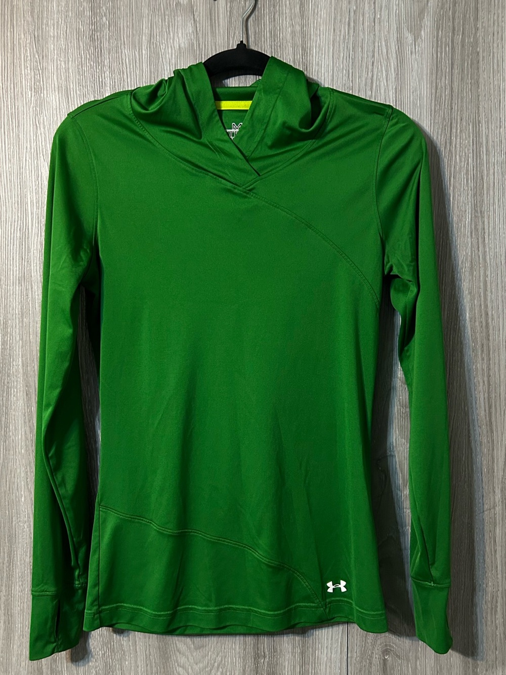 Under Armour Women's Catalyst Hoody II Green Hooded Heat Gear Athletic Top M